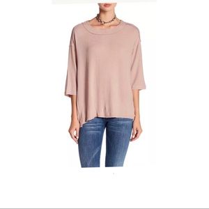 NWT H By Bordeaux Pink Scoop-Neck Keyhole Top